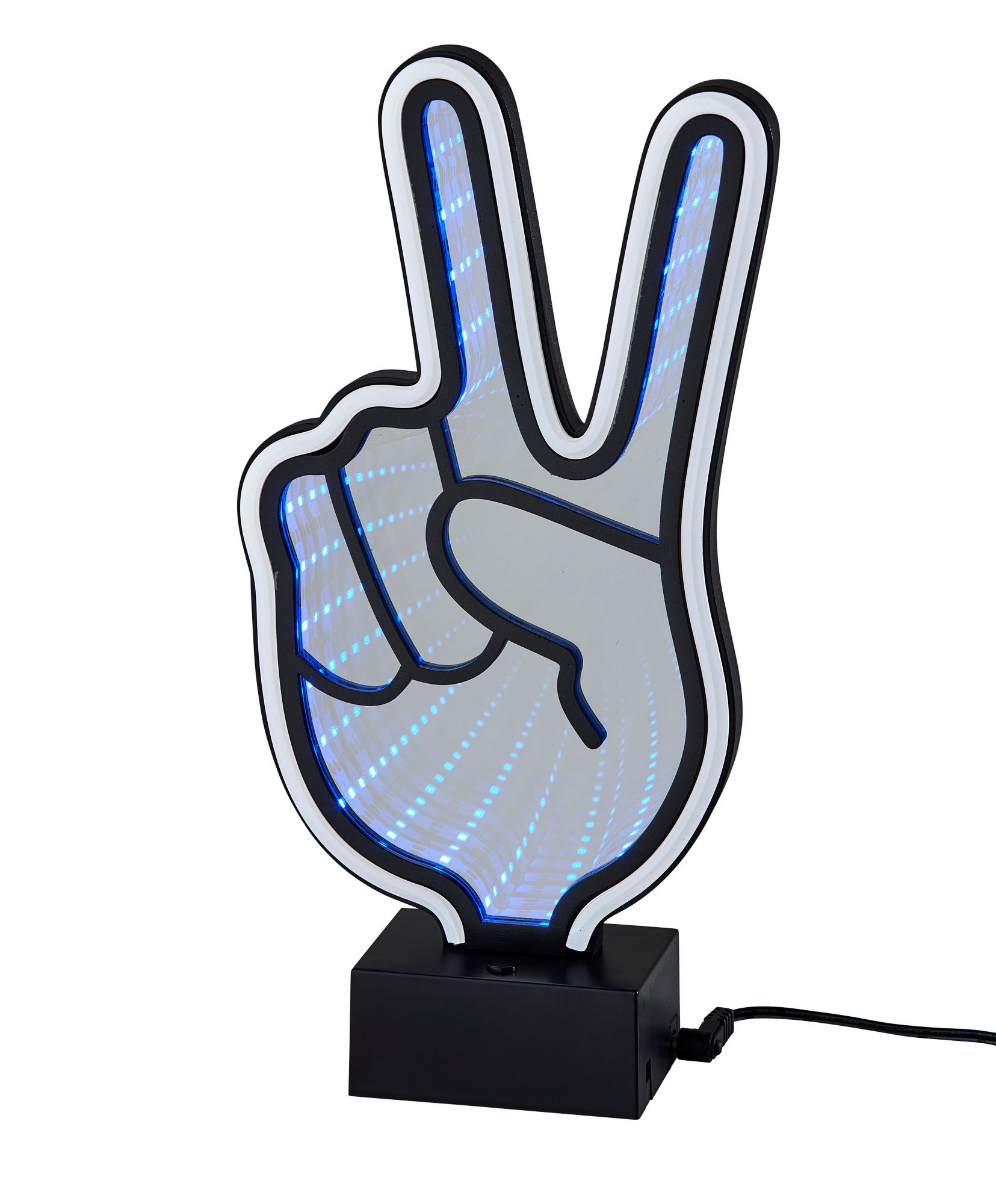 Infinity 10" High Neon Peace Sign LED Accent Table Lamp in scene