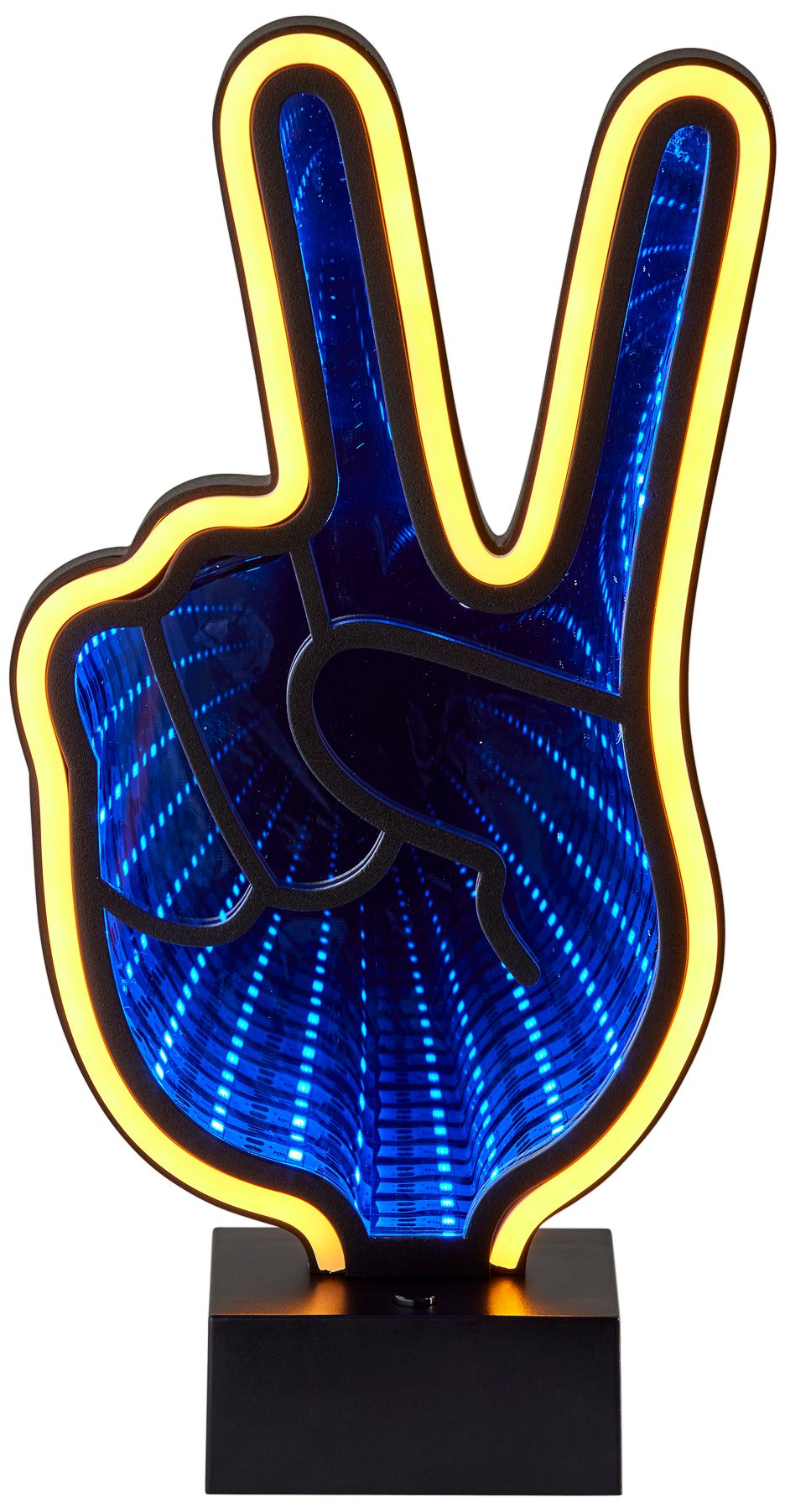 Infinity 10" High Neon Peace Sign LED Accent Table Lamp in scene