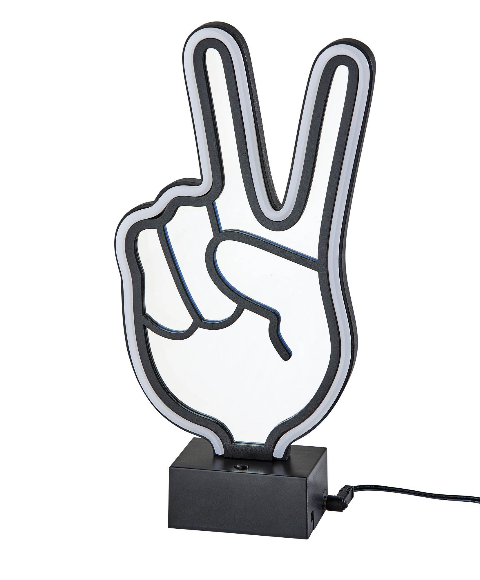 Infinity 10" High Neon Peace Sign LED Accent Table Lamp in scene
