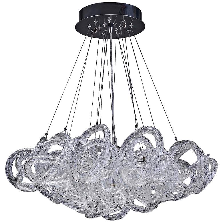 Image 1 Infinity 18 inch Wide Clear Italian Glass 5-light Pendant