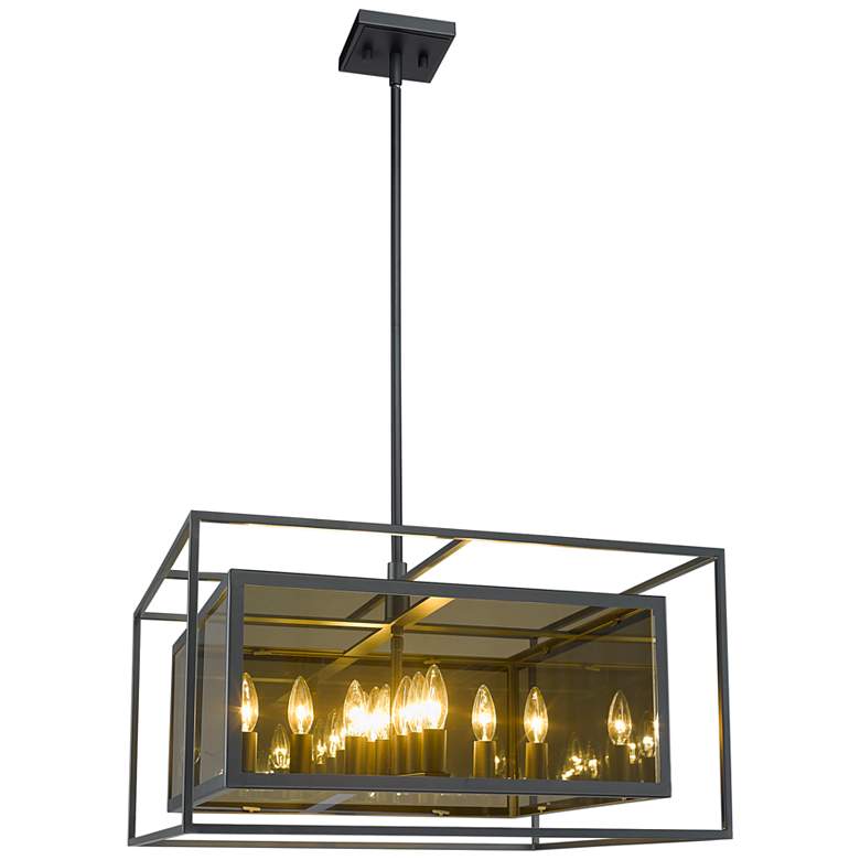 Image 2 Infinity 24 inch Wide Misty Charcoal 12-Light Pendant