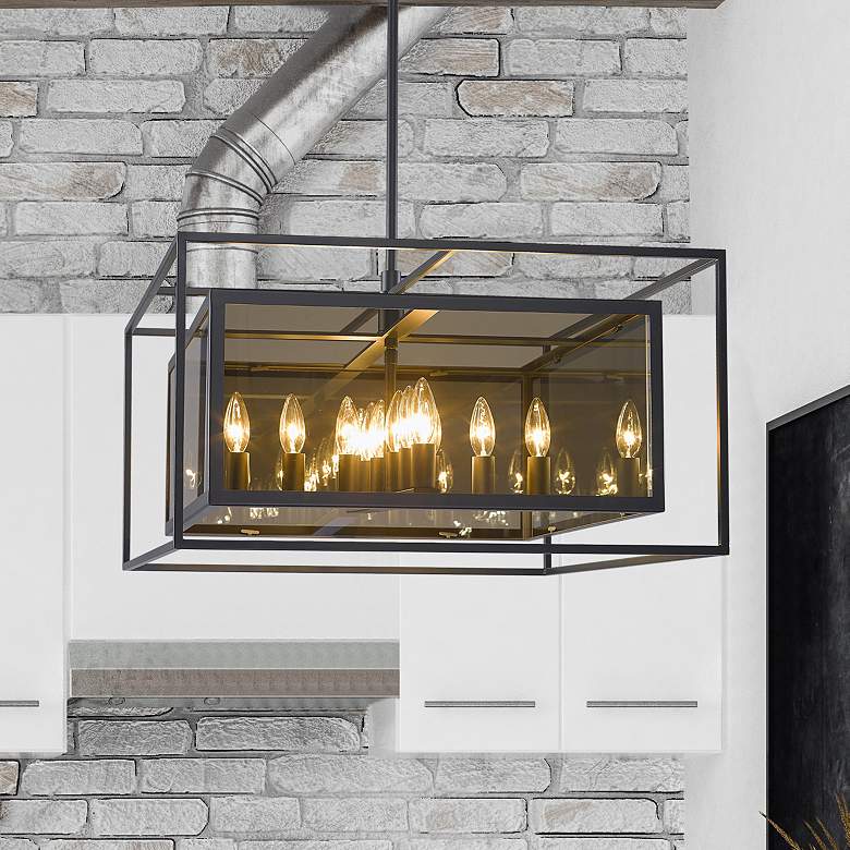 Image 1 Infinity 24" Wide Misty Charcoal 12-Light Pendant
