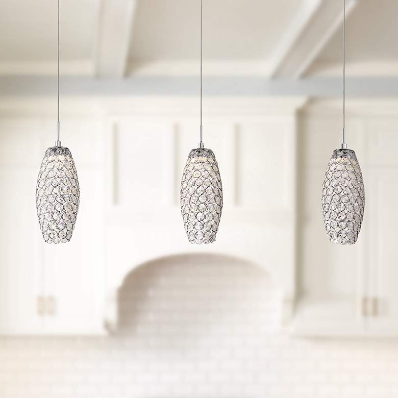 Image 1 Infinity 31 1/2"W Chrome LED Kitchen Island Light Chandelier