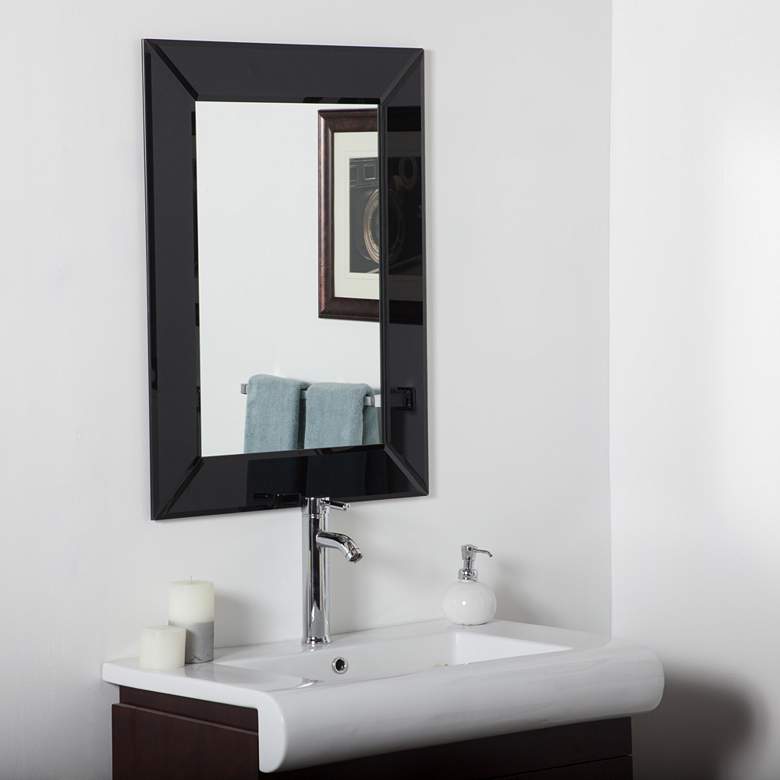 Image 1 Infinity Black 23 1/2" x 31 1/2" Rectangular Wall Mirror