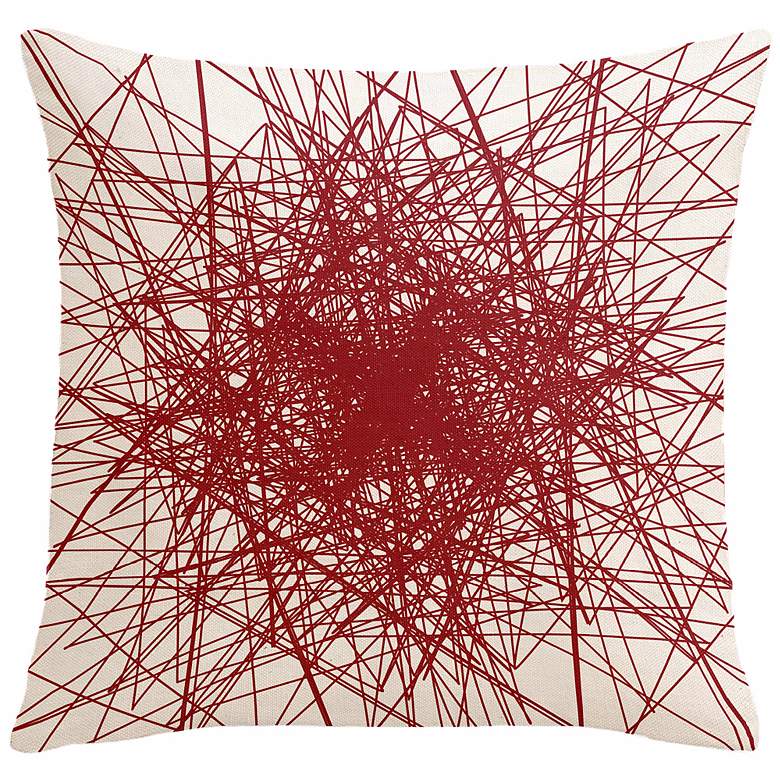Image 1 Infinity Fire Red Multilines 18 inch Square Down Throw Pillow