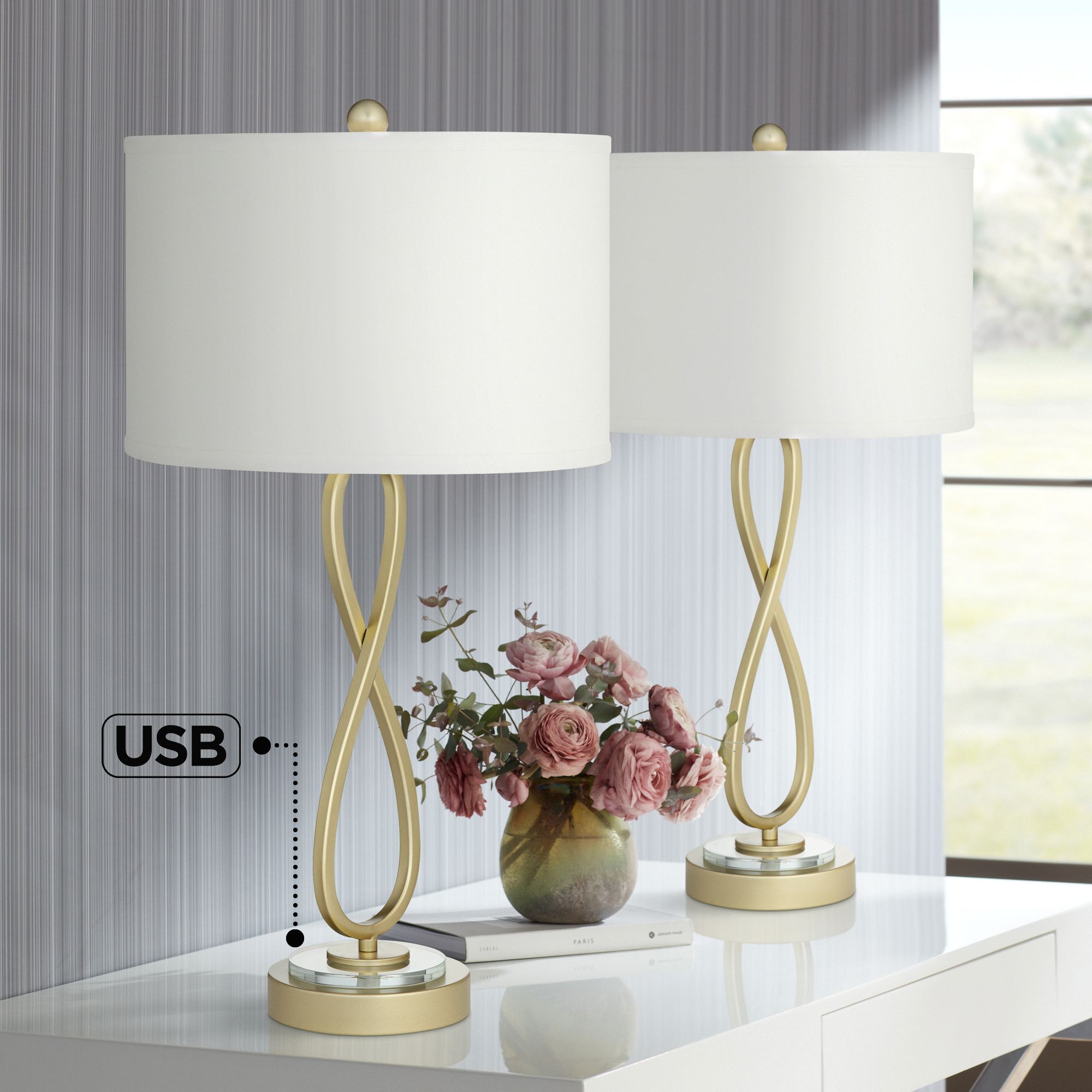 gold finish table lamps