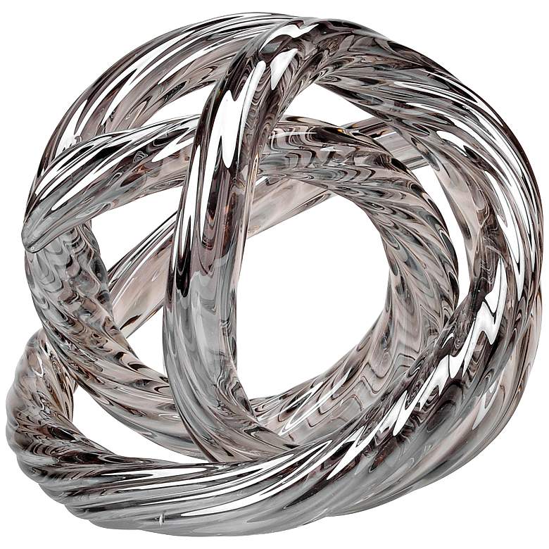 Image 1 Infinity Metallic Silver Hand-Blown Glass 5 inch High Ornament