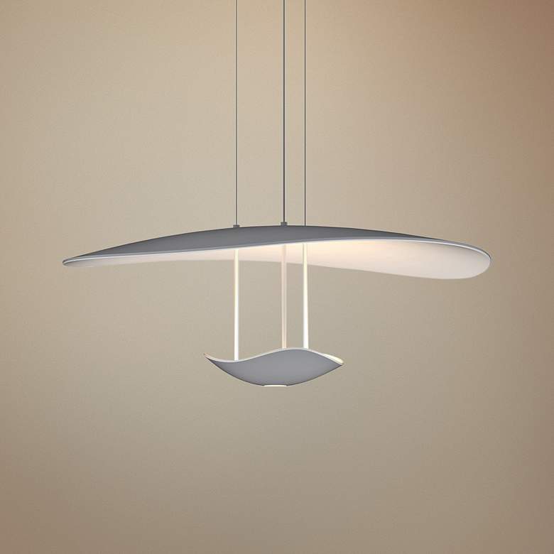 Image 1 Infinity Reflections 27 3/4"W Dove Gray LED Pendant Light