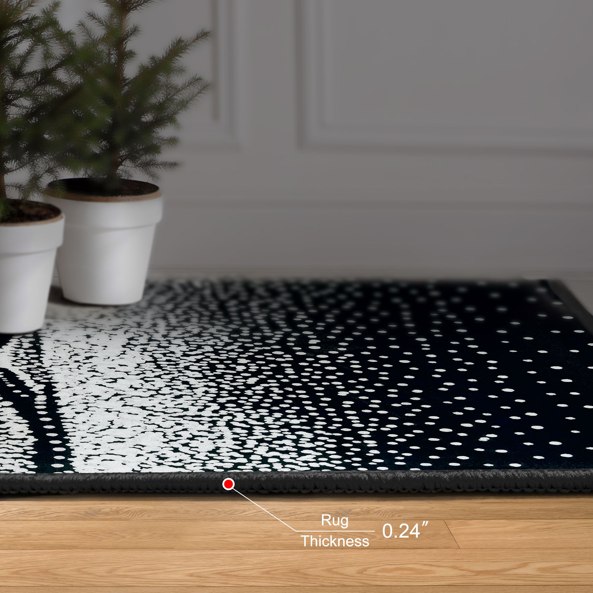 Image 6 Infinity Sands II Washable Black Art Area Rug size 5'x8' more views