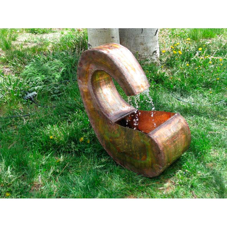 Image 1 Infinity Wave 28" High Heavy Gauge Copper Outdoor Fountain