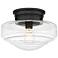 Ingalls 12" Wide Matte Black 1-Light Semi-Flush With Clear Glass