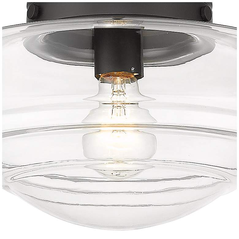 Image 3 Ingalls 12" Wide Matte Black Clear Glass Mini Pendant more views