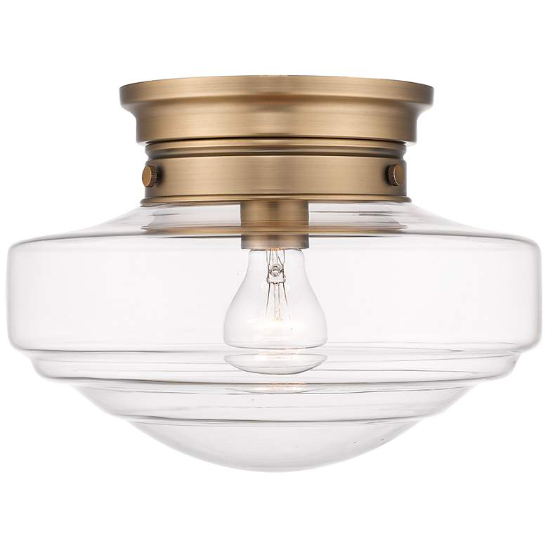 Image 2 Ingalls 12 inch Wide Modern Brass Clear Glass Ceiling Light