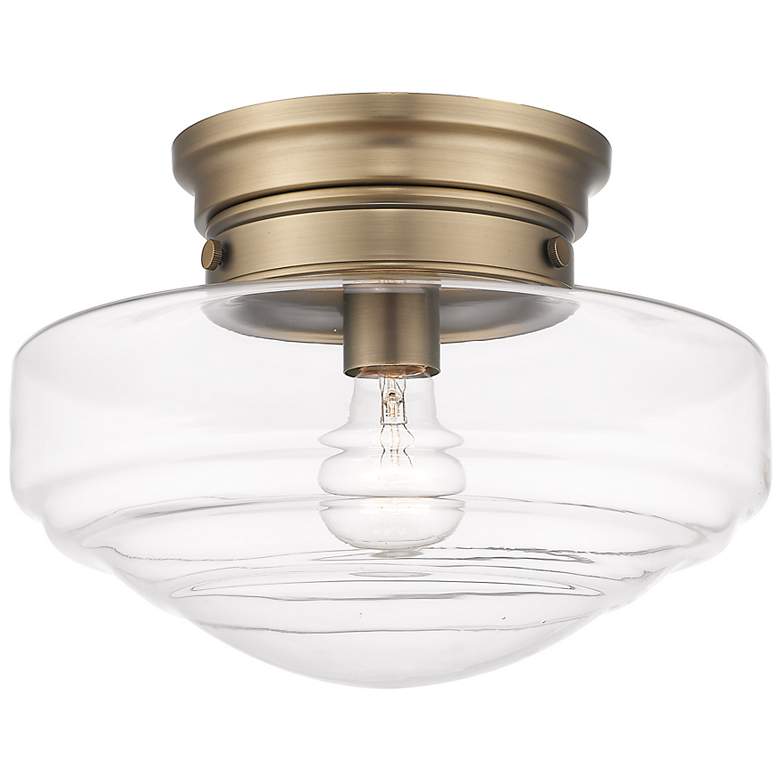 Image 2 Ingalls 12 inch Wide Modern Brass Clear Glass Ceiling Light