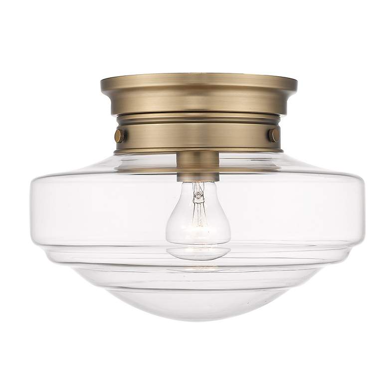 Image 3 Ingalls 12" Wide Modern Brass Clear Glass Ceiling Light more views