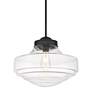 Ingalls 16" Wide Matte Black 1-Light Pendant With Clear Glass in scene