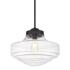 Ingalls 16" Wide Matte Black 1-Light Pendant With Clear Glass