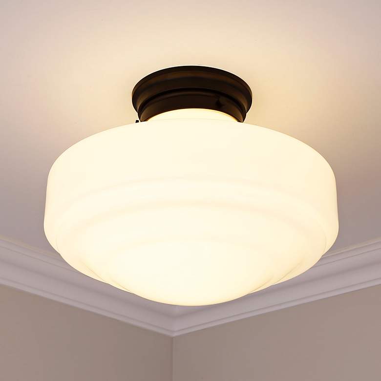 Image 1 Ingalls 16" Wide Matte Black Ceiling Light
