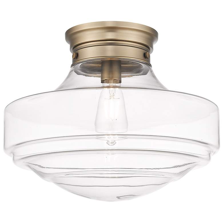 Image 2 Ingalls 16 inch Wide Modern Brass Clear Glass Ceiling Light