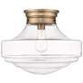 Ingalls 16" Wide Modern Brass Clear Glass Ceiling Light