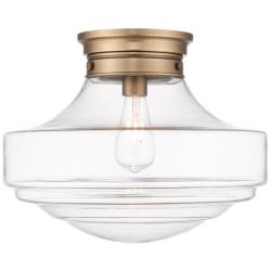 Ingalls 16&quot; Wide Modern Brass Clear Glass Ceiling Light