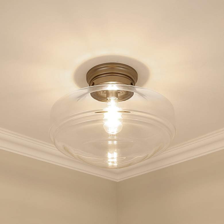 Image 1 Ingalls 16" Wide Modern Brass Clear Glass Ceiling Light