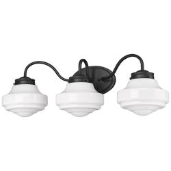 Ingalls 27 1/2" Wide Matte Black 3-Light Vanity Bath Light