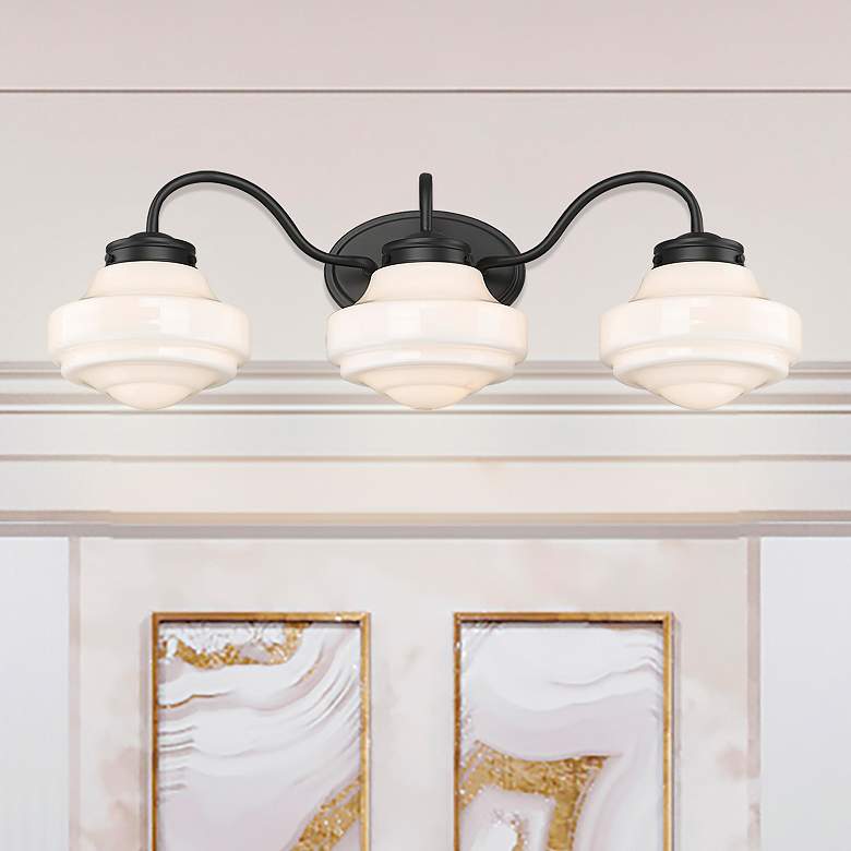 Image 1 Ingalls 27 1/2" Wide Matte Black 3-Light Vanity Bath Light