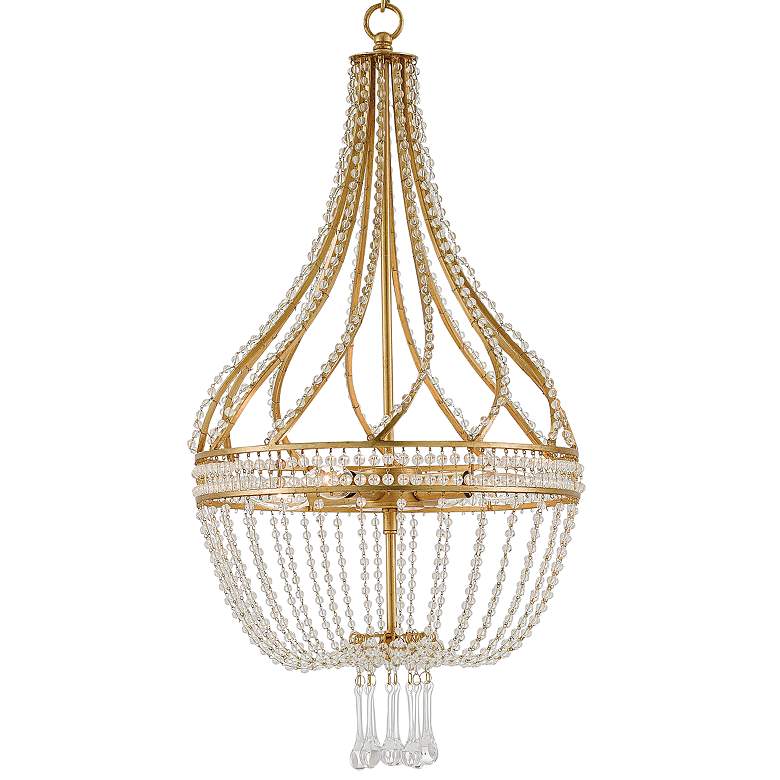 Image 2 Ingénue 14" Wide 4-Light Antique Gold Leaf Chandelier