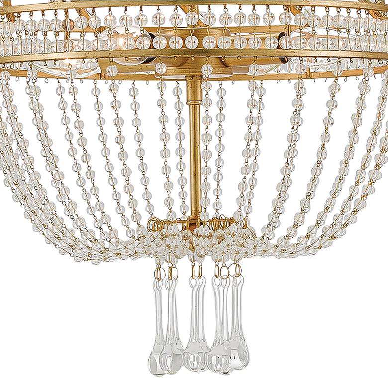 Image 3 Ing&#233;nue 14 inch Wide 4-Light Antique Gold Leaf Chandelier more views