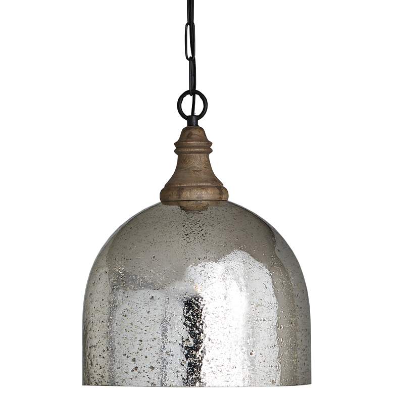 Image 2 Inglewood 15" Wide Stone Seeded Mercury Glass Pendant Light