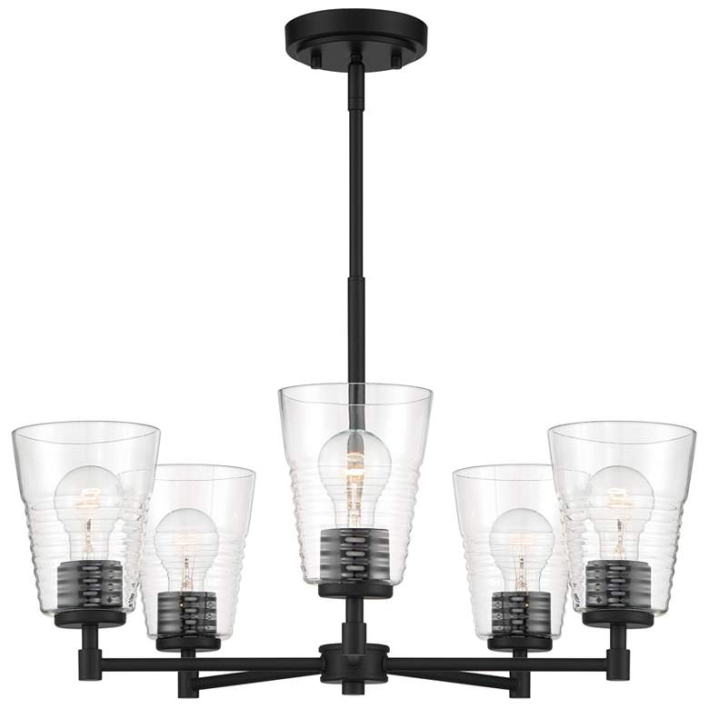 Image 1 Ingo 24" Wide Matte Black 5 Light Chandelier