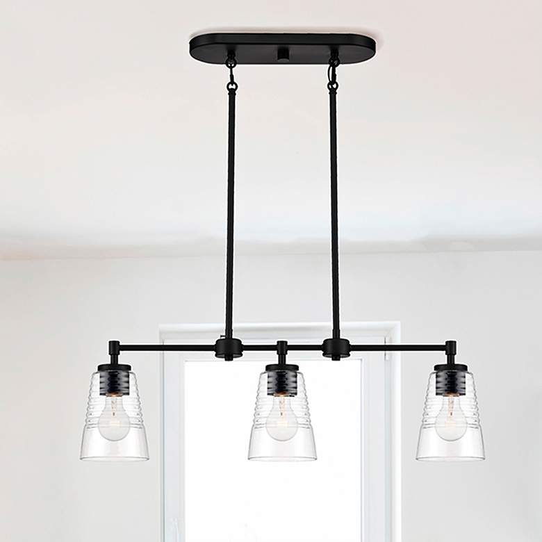 Image 1 Ingo 30" Wide Matte Black 3 Light Island