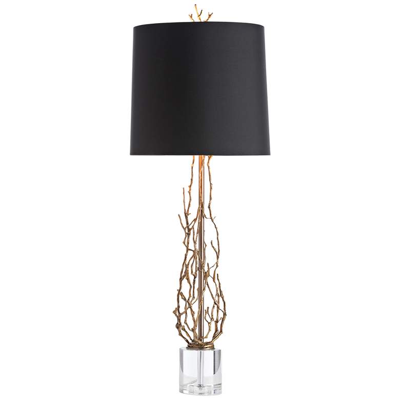 Image 1 Ingrid Antique Brass and Clear Crystal Table Lamp