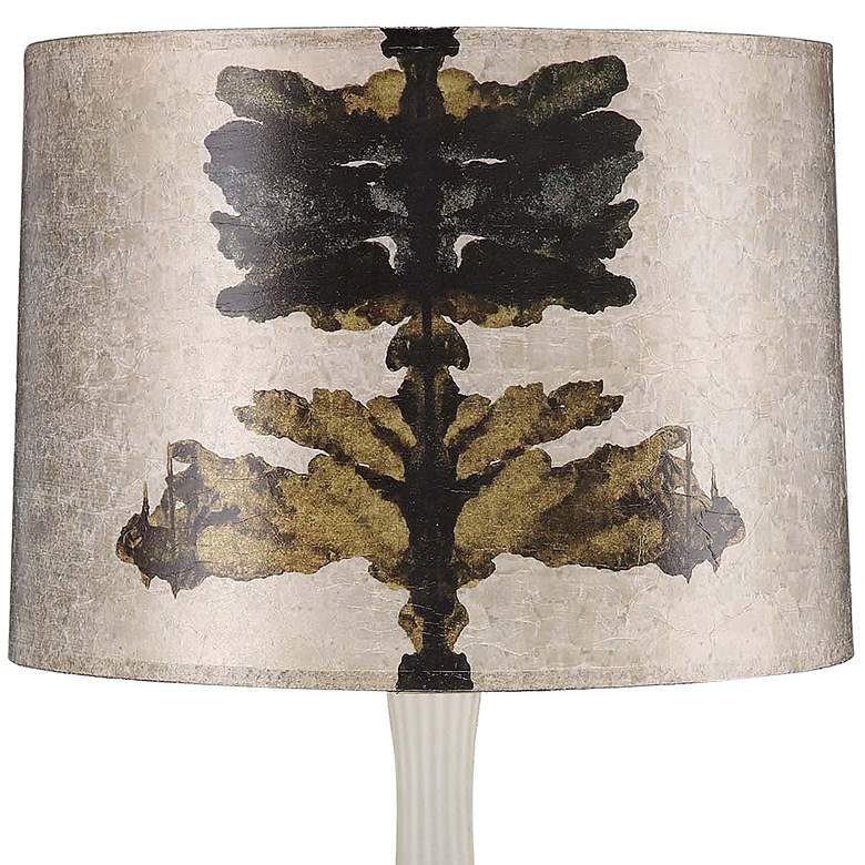 Image 3 Ink Blot Gray Ribbed Ceramic Table Lamp more views