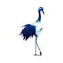 3_Ink Drop Crane 1 48"H Free Floating Glass Graphic Wall Art