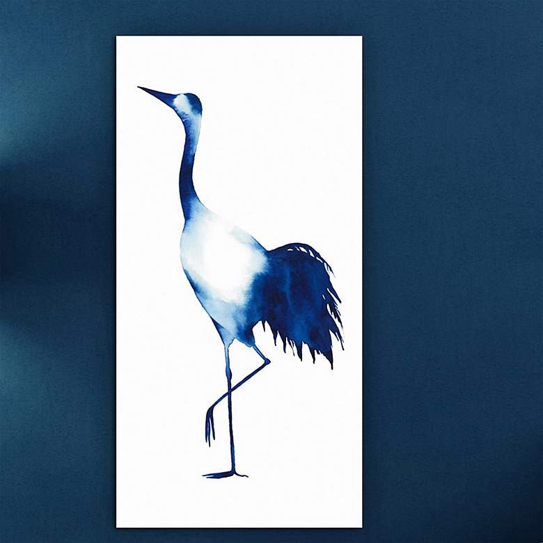 Image 2 Ink Drop Crane 2 48"H Free Floating Glass Graphic Wall Art