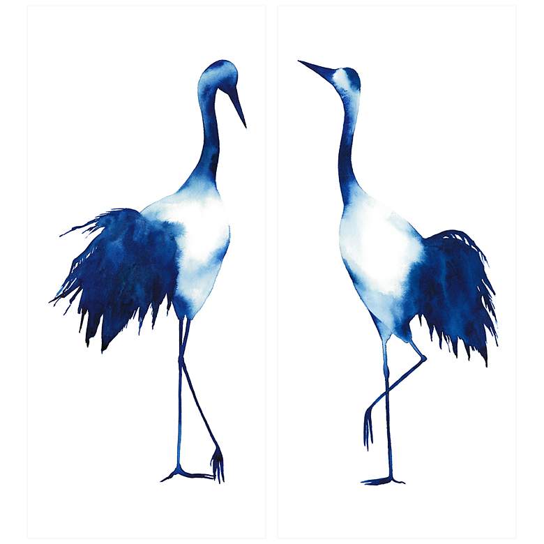Image 3 Ink Drop Crane 48"H 2-Piece Tempered Glass Graphic Wall Art