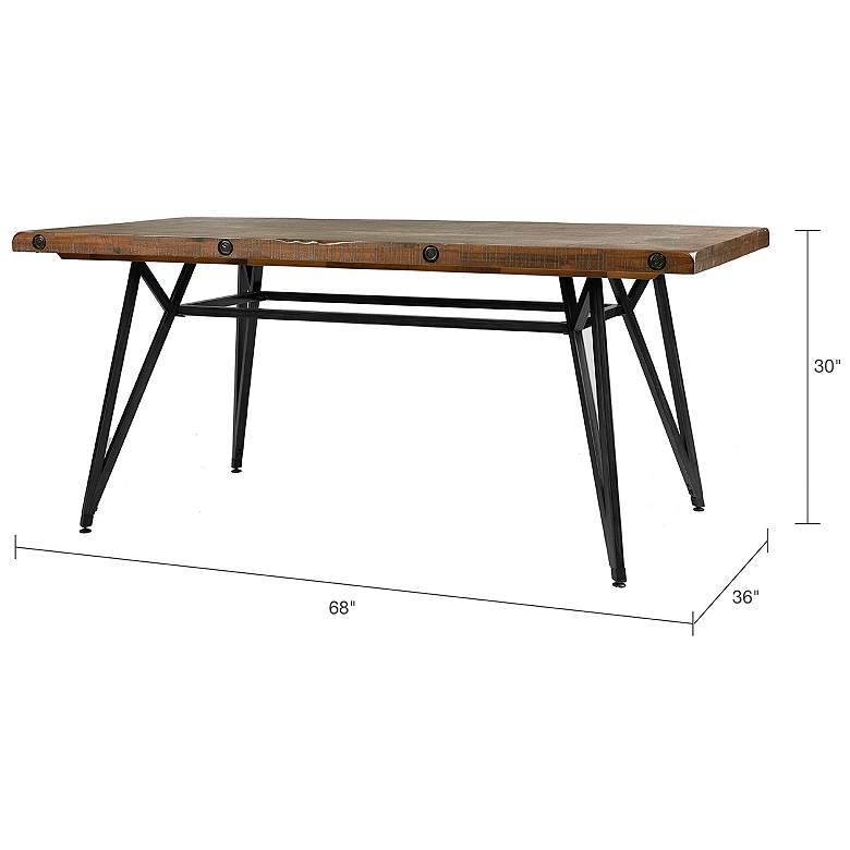 Image 4 INK + IVY 68" Wide Brown Adjustable Trestle Dining Table more views
