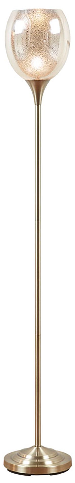 Image 4 INK+IVY Antique Brass Bellow Uplight Floor Lamp with Mercury Glass Shade more views