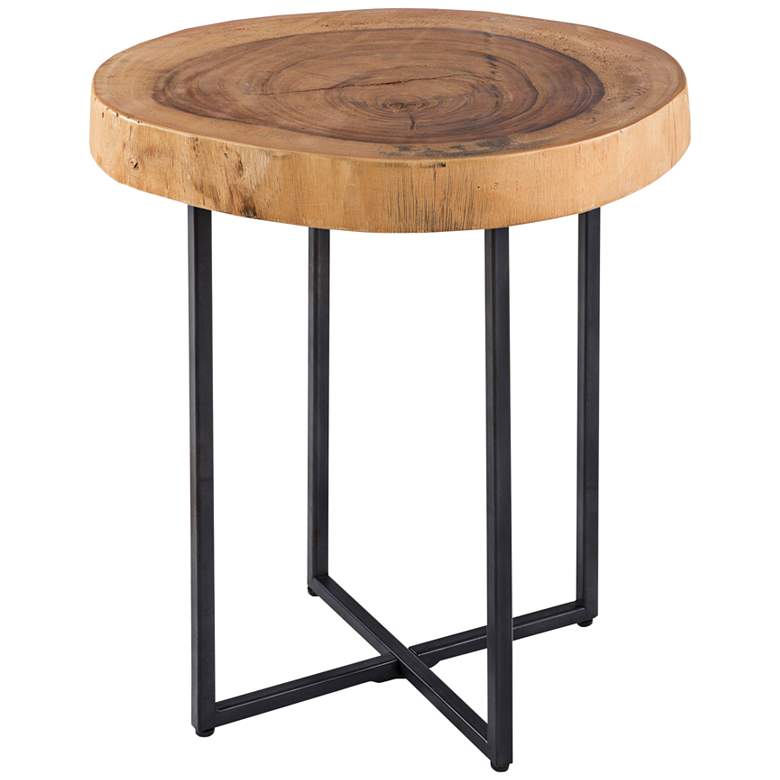 INK + IVY Arcadia 16&quot; Wide Natural and Black Round End Table
