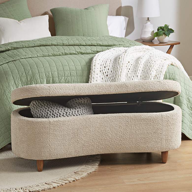 Image 2 INK + IVY Bailey 48" Wide Taupe Flip-top Storage Bench
