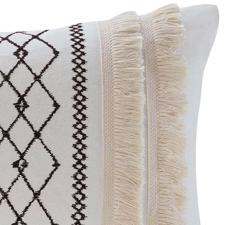 Image 2 INK + IVY Bea Cotton Embroidered 20"x12" Oblong Pillow more views
