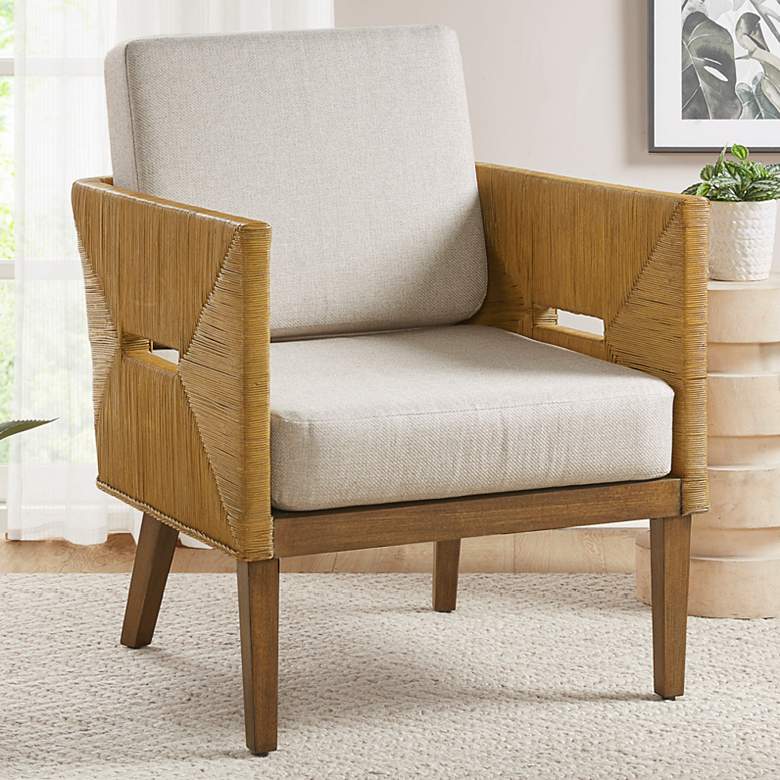 Image 1 INK + IVY Blake Natural Woven Rattan Accent Armchair