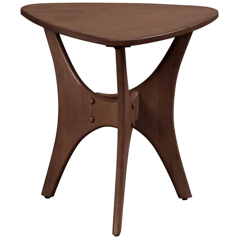 Image 2 INK + IVY Blaze 21" Wide Warm Pecan Triangular Accent Table