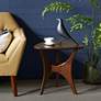 1_INK + IVY Blaze 21" Wide Warm Pecan Triangular Accent Table