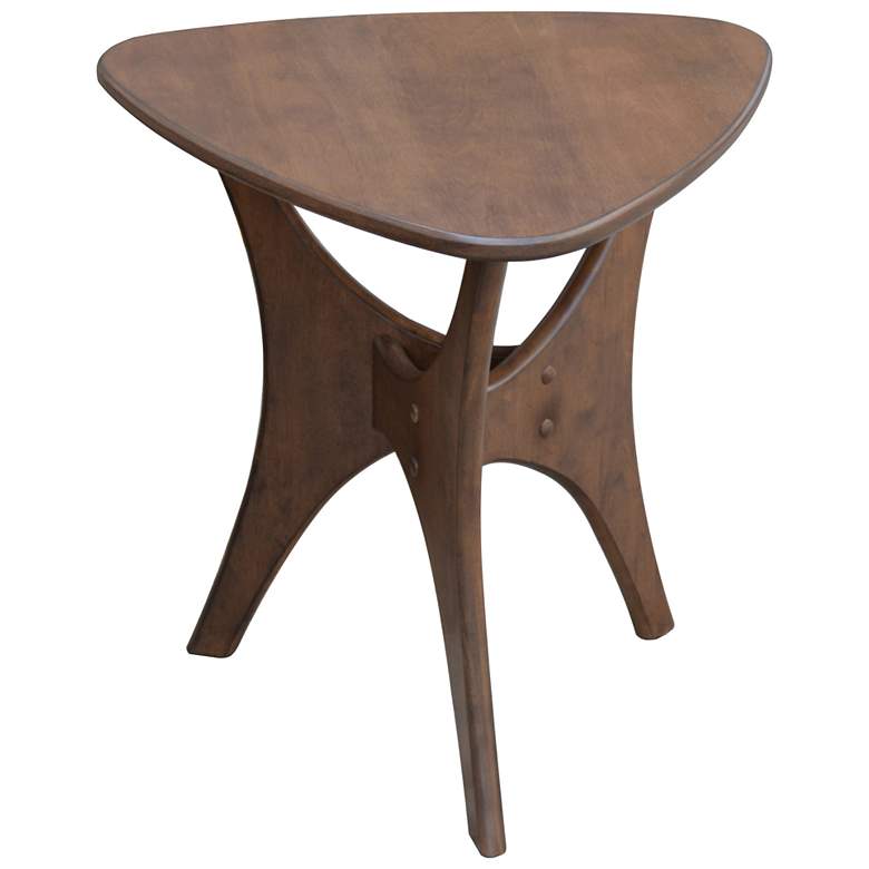 Image 3 INK + IVY Blaze 21" Wide Warm Pecan Triangular Accent Table more views