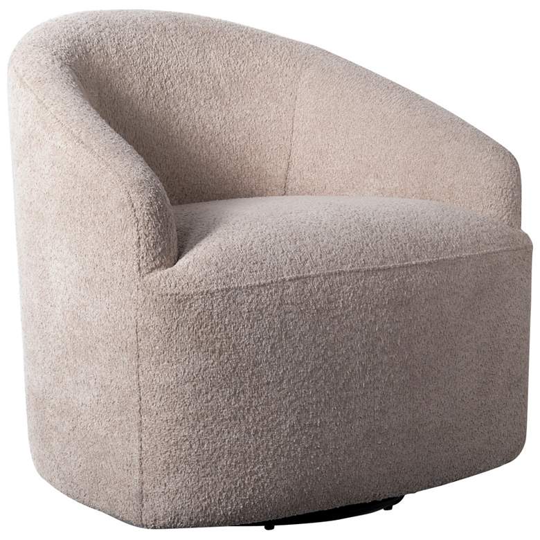 Image 1 INK+IVY Bonn 30" Wide Beige Upholstered Modern Swivel Chair