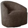 INK+IVY Bonn 30" Wide Chocolate Brown Upholstered Modern Swivel Chair