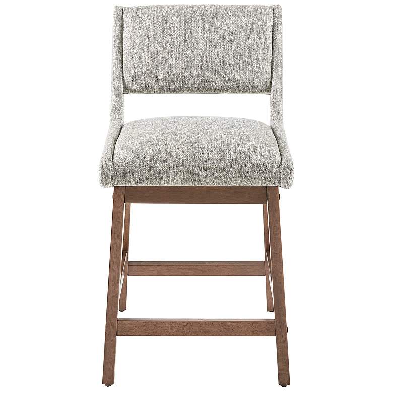 Image 3 INK+IVY Boomerang 25" Light Gray and Pecan Counter Stool more views